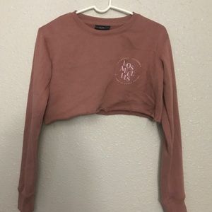 Cropped Fleece Pullover Sweater